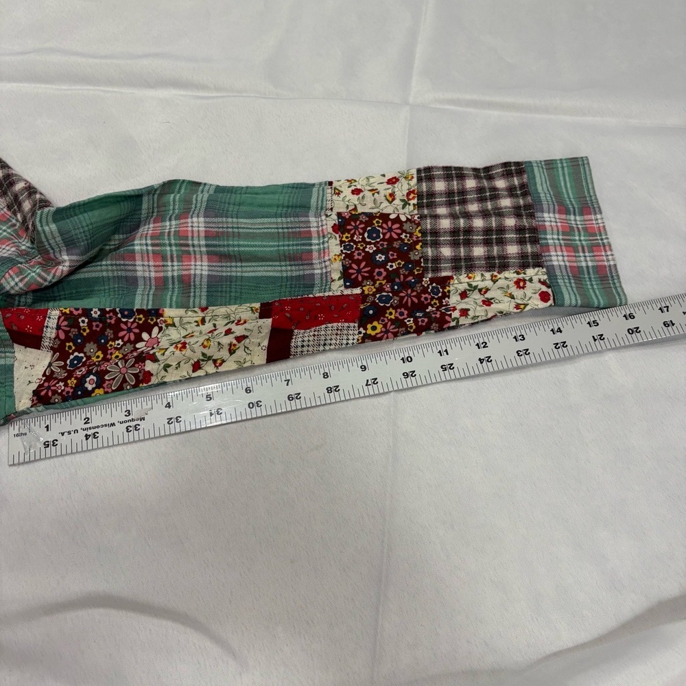 Easel Patchwork Oversized Floral Mixed Print Boho Button Up Top Womens Large - Picture 6 of 9